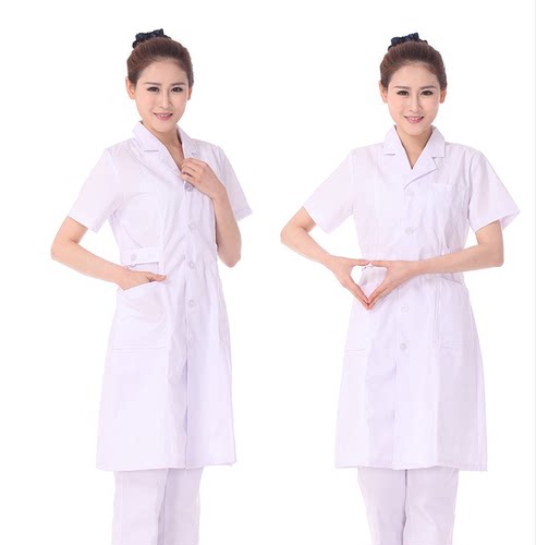 南丁格尔医生服白大褂衣医师服冬装长袖短袖口腔实验服蓝女松紧袖 - 图3
