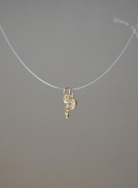 钥匙和锁爱心鱼线项链女精致小巧