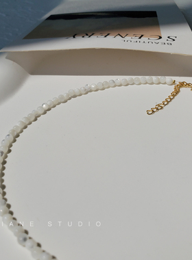 白蝶贝月亮锁骨链女高级轻奢精致