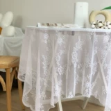 INS White Lace Desktop French Retro Net Yarn White Tablecloth Cover Comploath Trade Table ткань качающаяся фон декоративная ткань