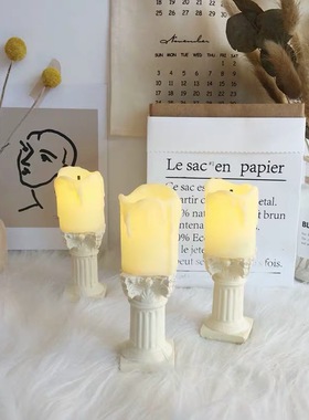 文艺风仿真蜡烛小夜灯桌面装饰