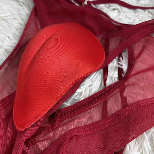 苾美 性感吊缀款 性感内裤CD变装鲍鱼线裤 定形护裆底裤 - 图0