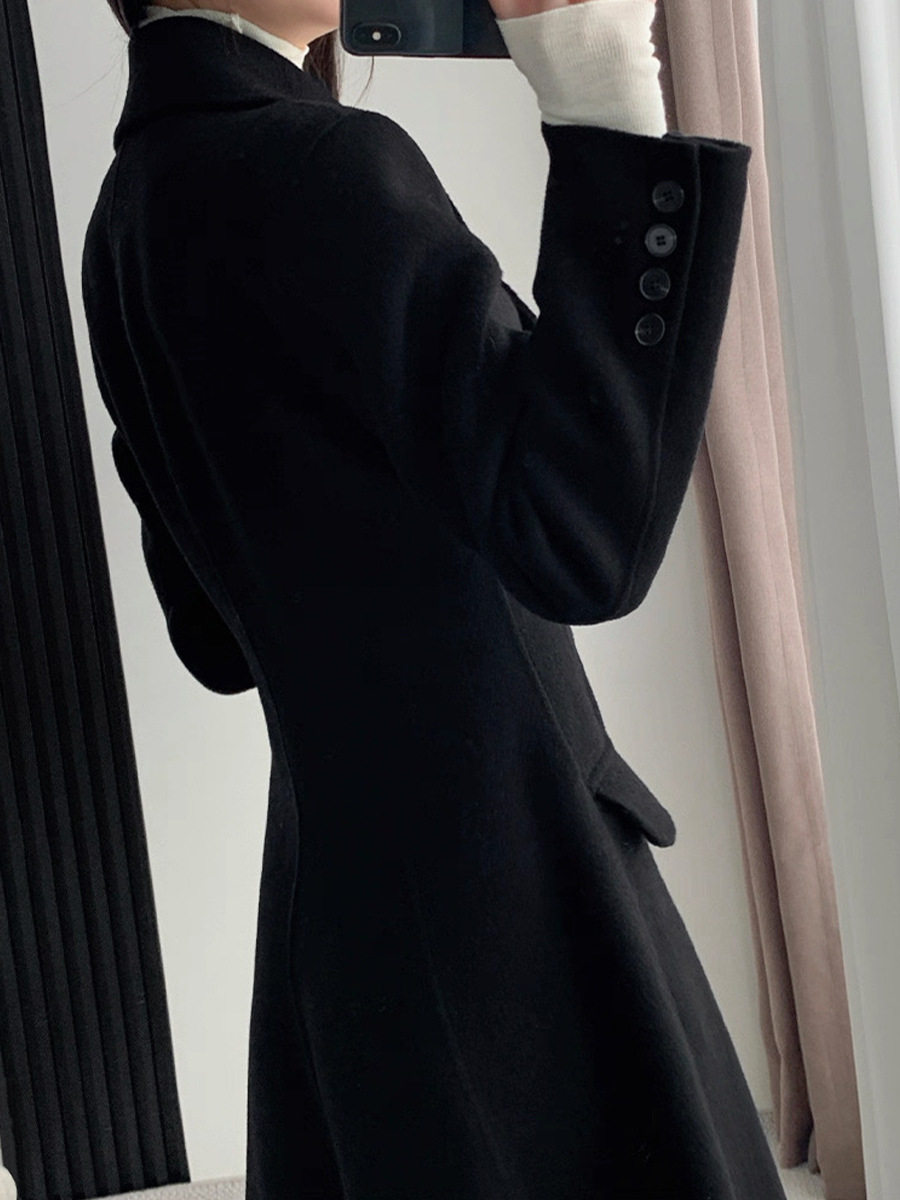 秋冬大码赫本风毛呢外套女胖mm收腰显瘦气质过膝裙式长呢子大衣潮,淘宝优惠券,粉丝福利购,淘宝优惠卷