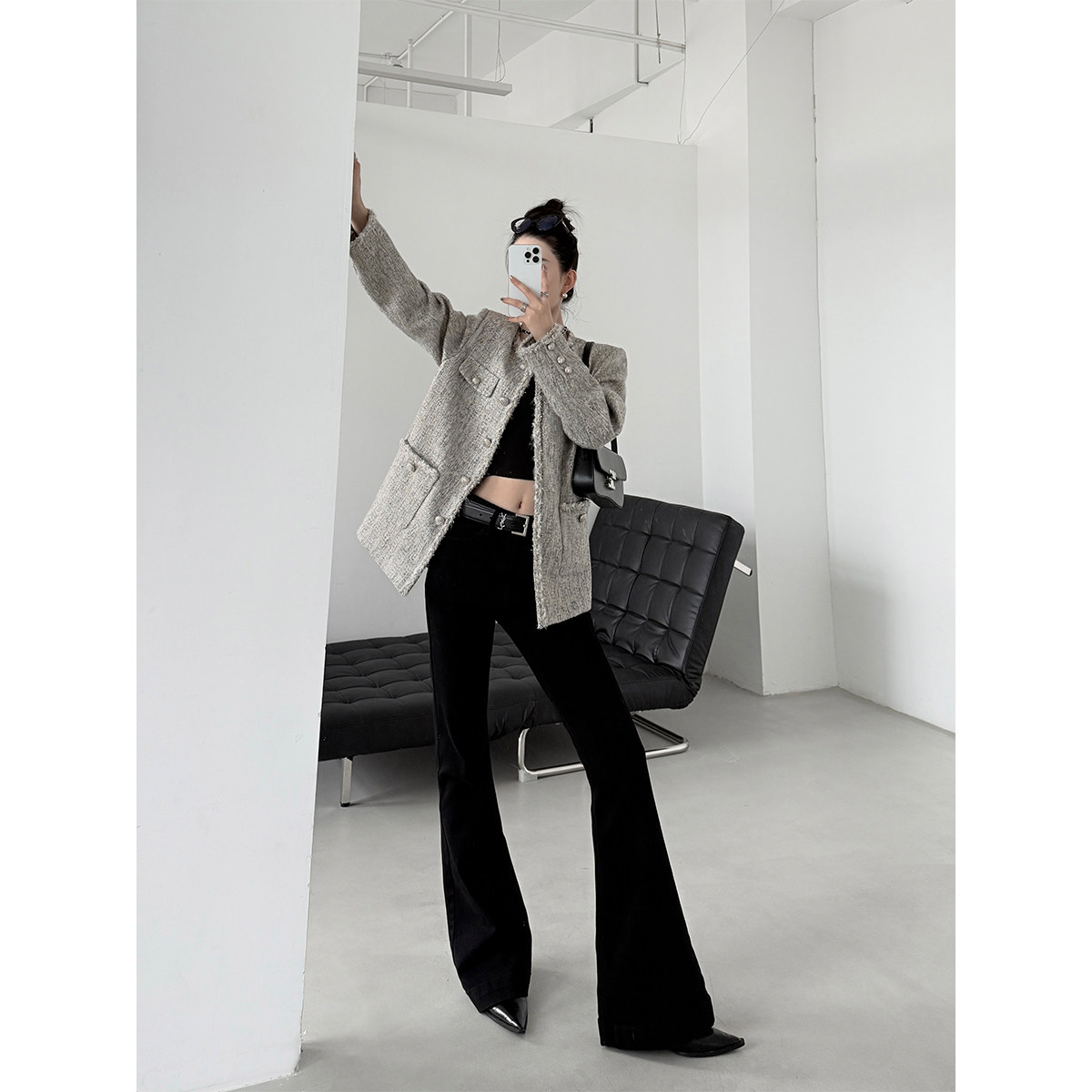 PAPERLLL辛间 香榭漫续 精致羊毛小香风上衣外套+高腰A字裤套装女,淘宝优惠券,粉丝福利购,淘宝优惠卷