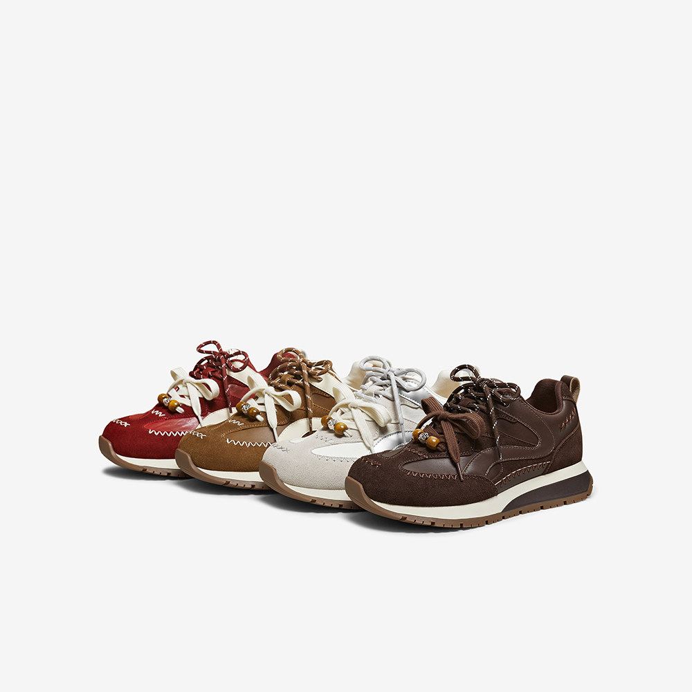 百思图2026春季新款厚底阿甘鞋德训鞋跑步鞋运动女休闲鞋A5065AM6,淘宝优惠券,粉丝福利购,淘宝优惠卷