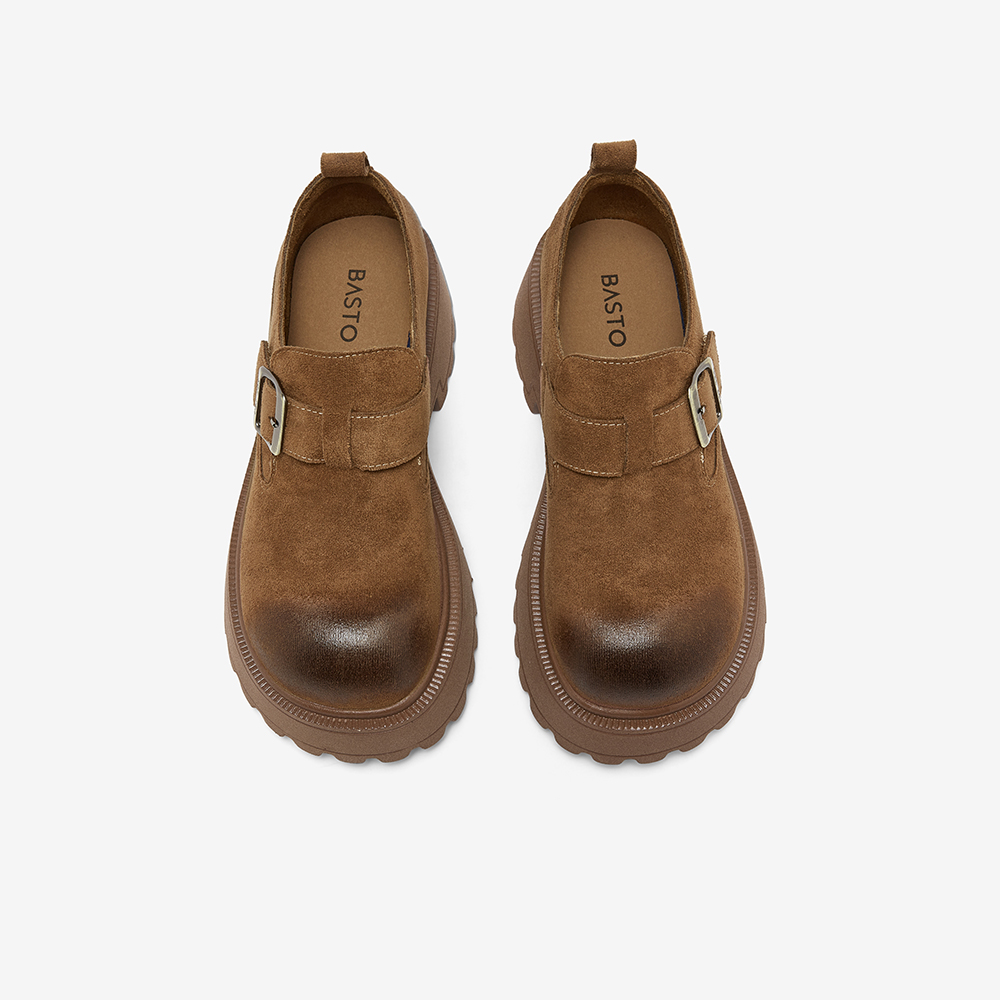 【好物体验专享】百思图2025春季新款勃肯鞋粗跟女单鞋D3727AM6 - 图1