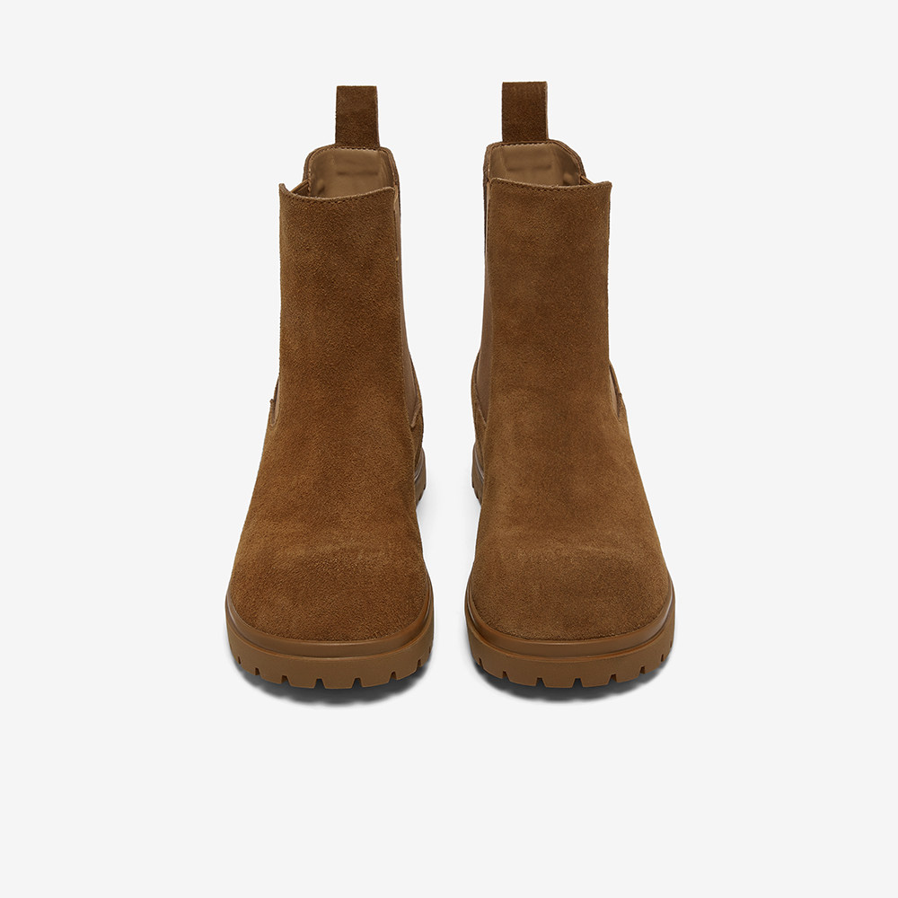 百思图2025冬季商场新款真皮厚底切尔西靴烟筒靴女短靴W0592DZ5,淘宝优惠券,粉丝福利购,淘宝优惠卷