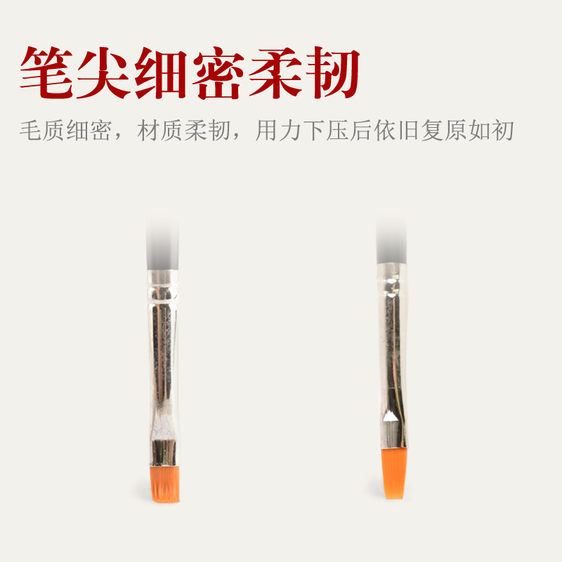 5D 田宫模型涂装工具辅料 HF高级上色笔 面相笔 平笔尼龙画笔套装 - 图2