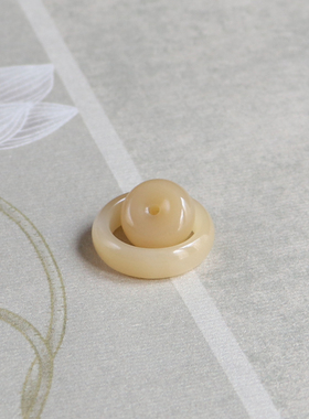 和田玉糖玉平安戒天然玉石