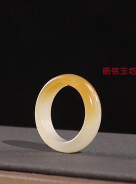 保真新疆和田玉糖白17号戒指