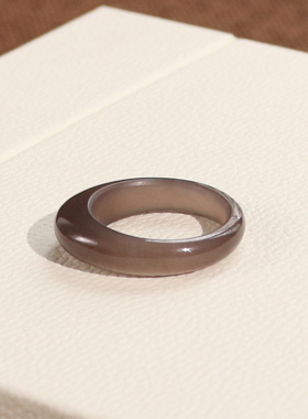 和田玉冰底深紫馒头戒13号