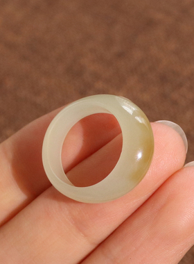 新疆和田玉黄口糖馒头戒12号