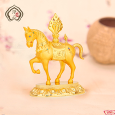 Буддийский сувенир 马宝摆件实心金色合金铜纳福宝马驮摩尼宝小号特价包邮