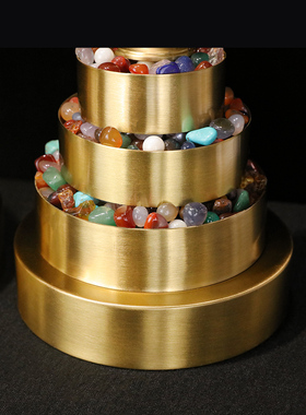 藏式光面慧宝黄铜曼扎盘卷边修盘