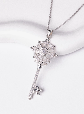 S925纯银六字真言秘钥钥匙项链|