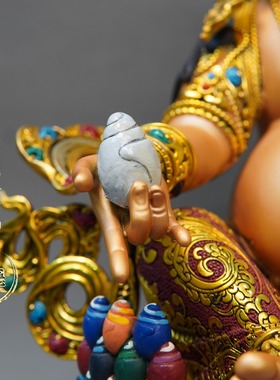 尼泊尔工艺彩绘愤怒像黄财神佛像