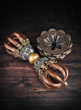 藏式黄铜九股金刚杵摆件装饰38cm