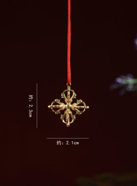复古铜制十字金刚杵法器吊坠挂件