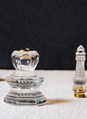 印珈天然黄水晶白水晶舍利塔供佛