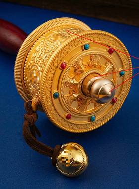 西藏旅拍手摇转筒手摇摆件