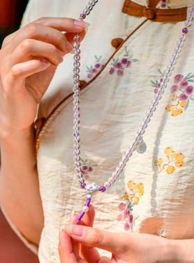 水晶念珠原创设计纯天然白色手链