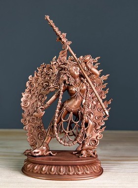 紫铜六臂玛哈嘎拉那洛空行母佛像