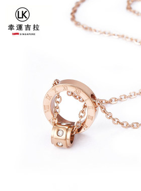 幸运吉拉LUCKY KILA项链女18K镀金轻奢罗马数字项链锁骨链礼物女