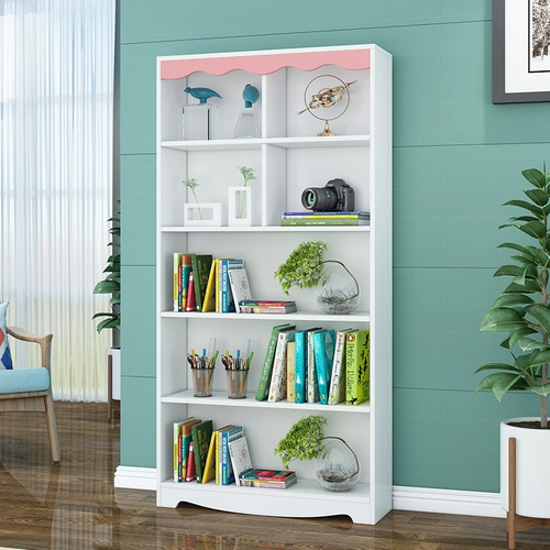 Современная книжная полка, простой книжный шкаф для школьников, система хранения