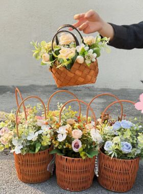 手提花篮新款园艺插花手提篮