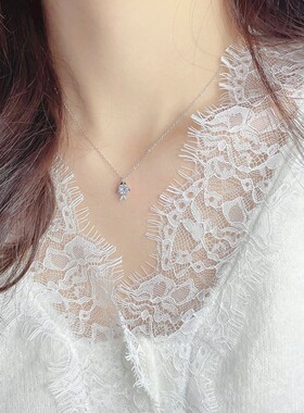 通体纯银简约不掉色鱼锁骨链