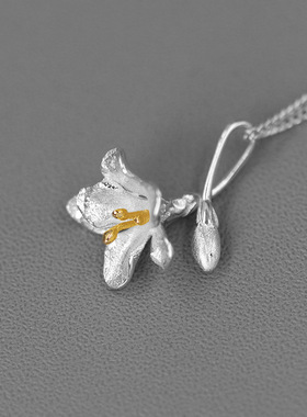 春醒饰物手作纯银小苍兰吊坠