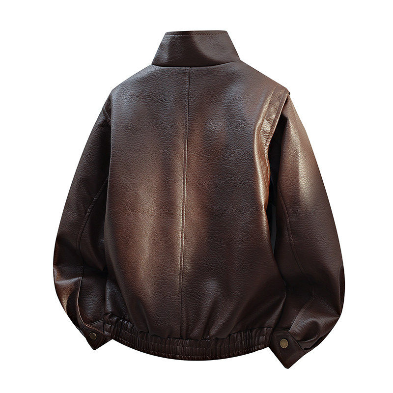 cleanfit廓形皮衣外套男士穿搭高级感痞帅风立领机车夹克黑色上衣,淘宝优惠券,粉丝福利购,淘宝优惠卷