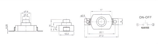 优质|长17 宽12 高度9.2MM 自锁开关 贴片2脚 按键开关  带螺丝孔 - 图0