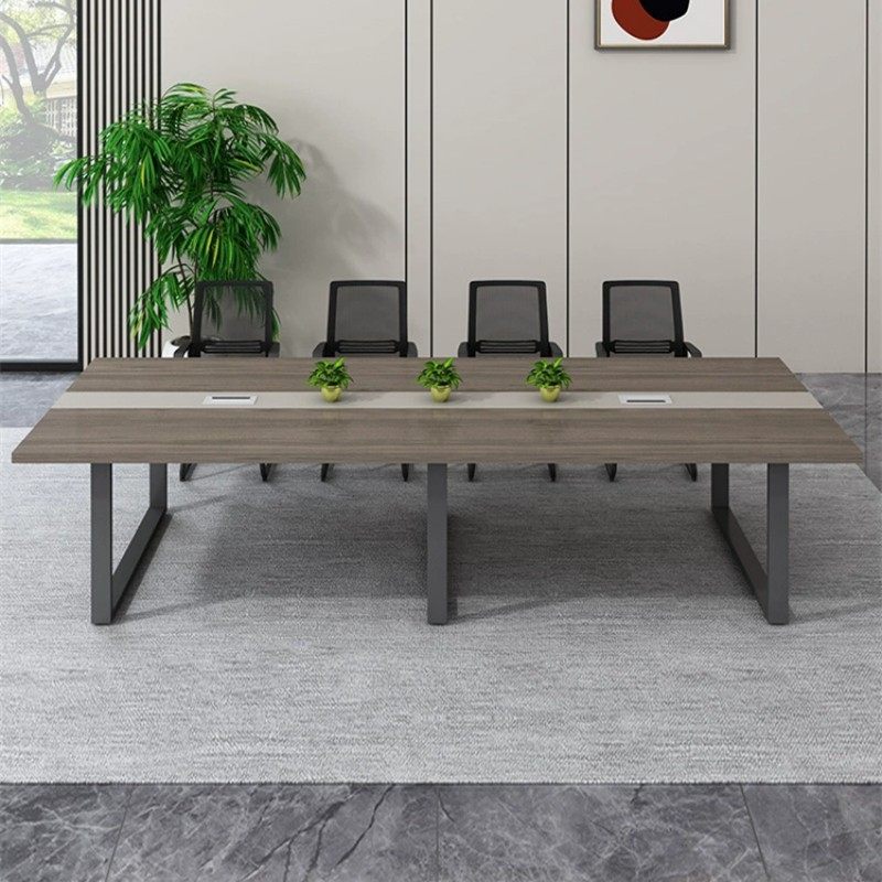 会议室会议桌简约现代小型洽谈桌长条桌3米培训桌10/12人长桌钢脚