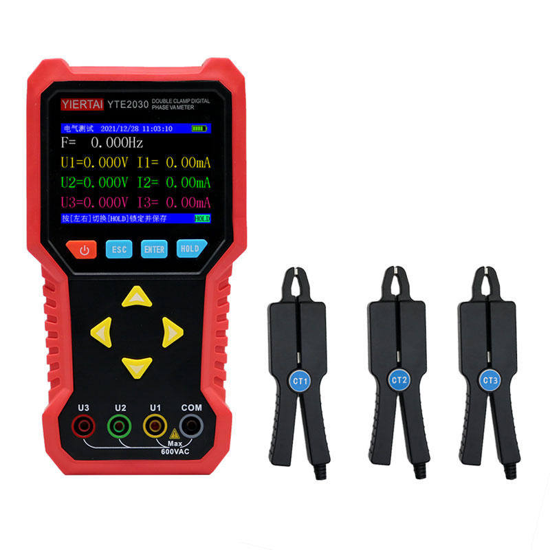 杭州中创YTE2021多功能伏安相位表检测仪 两钳三钳数字相位伏安表 - 图0