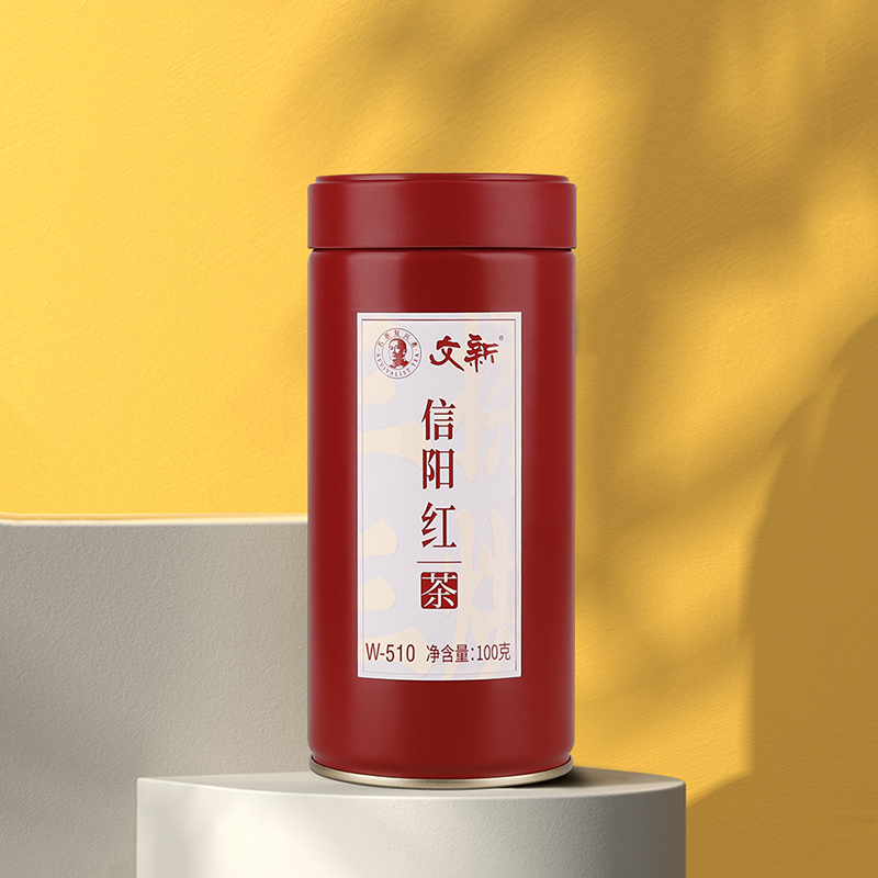 文新信阳红茶茶叶信阳毛尖红茶正宗工夫红茶蜜香型100g罐装W-510 - 图0