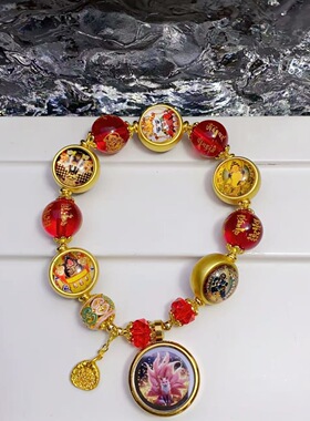 新款唐卡新中式手串古法穿珠流苏五路财神男女款手链手饰