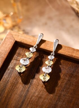 韩系千金风流苏锆石耳钉女轻奢高级感名媛气质耳环独特漂亮耳饰品