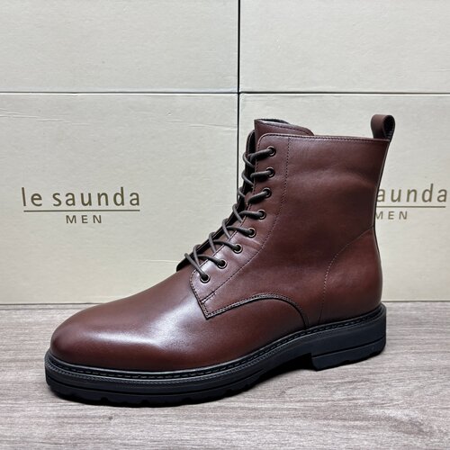 LE SAUNDA/莱尔斯丹男鞋撤柜清仓加绒马丁靴牛皮耐磨防滑保暖棉靴 - 图3