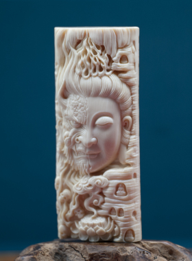 纯手工挂件守艺猛犸象牙雕刻男女