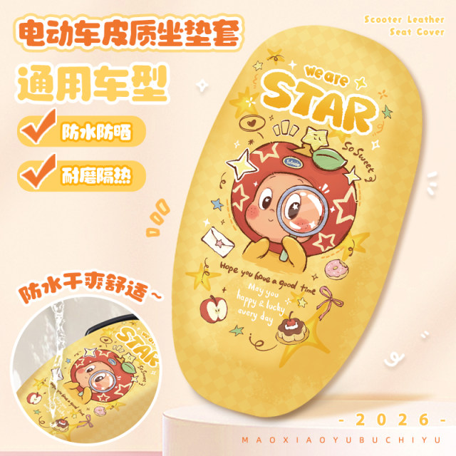 Star Cartoon Electric Vehicle Seat Cushion Cute Cartoon Waterproof Sun Protection Battery Motorcycle Cushion Cover Universal ສໍາລັບທຸກລະດູການ