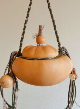 一物一图天然精品文玩葫芦异形元宝熊脸钱袋葫芦工艺品老葫芦摆件