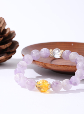 天然薰衣草紫玉异形手串淡紫色送