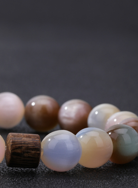 落日玫瑰晕染树脂圆珠梦幻手串