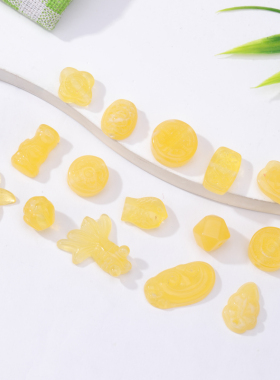 二代蜜蜡锦鲤爱心小配件