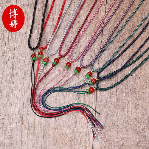 金珠玉髓项链绳   手工编织玉绳珠宝翡翠玉石挂件绳男女款挂坠绳 - 图2