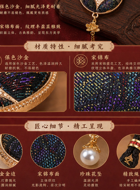 东方美学宋锦双面铜钱国风项链