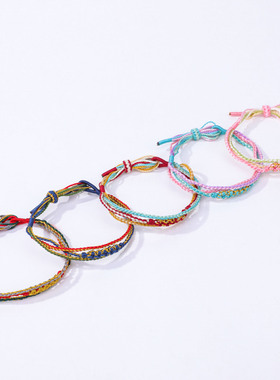 手工编织吉祥如意红绳手串