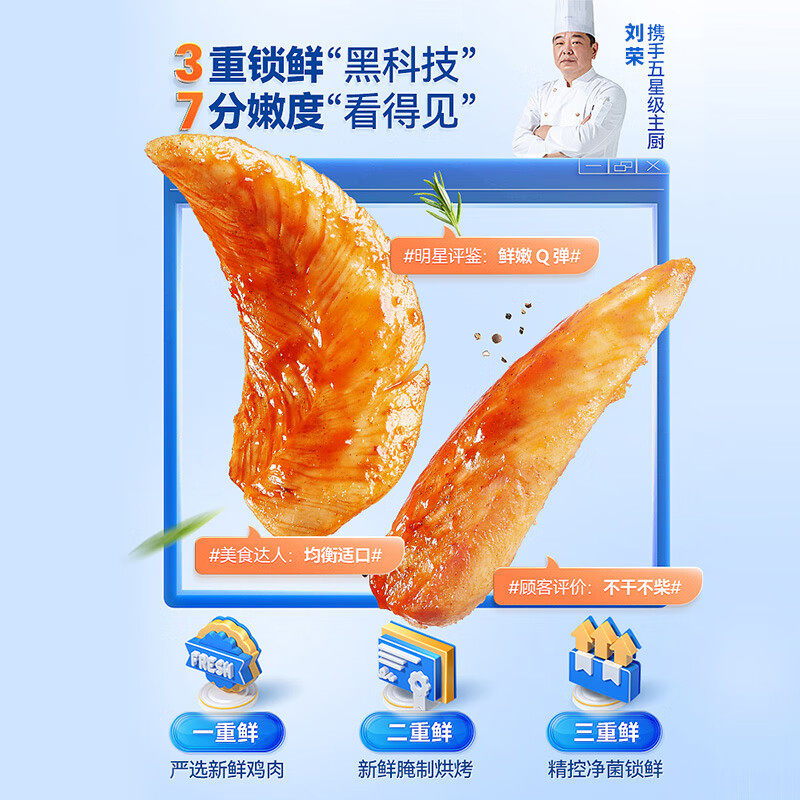 鲨鱼菲特鸡胸肉即食健身代餐高蛋白低脂餐鸡肉零食速食主食食品,淘宝优惠券,粉丝福利购,淘宝优惠卷