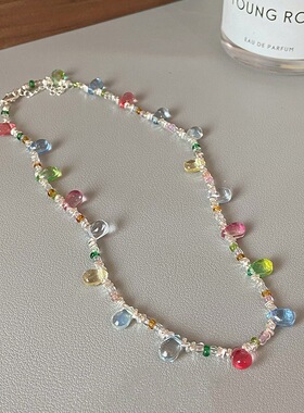 多巴胺彩色串珠小众高颜项链
